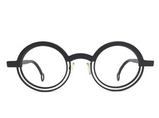 Theo Eyeglasses Frames KICKER Matte Black Round Full Rim Modernist Mod 43-27-140