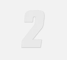 Factory Effex Factory Number 7in. No.2 - White Decal 08-90092