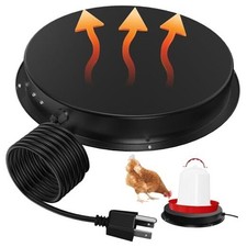 Chicken Water Heater for Winter, 11'' Heated Waterer Base for 1-5 Gallon