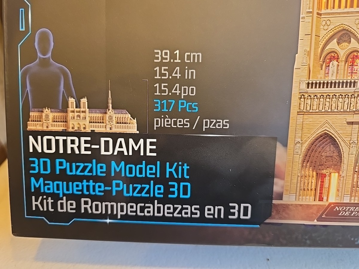 FUNPOLA LED Puzzle 3D en Bois - Notre Dame de Paris Maquette en Bois à