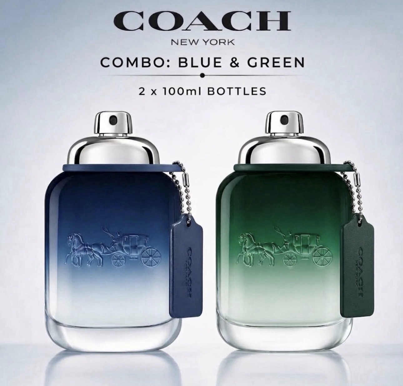 Coach Blue & Green Eau de Toilette Spray Fragrance Set 2 x 100 ml New Testers