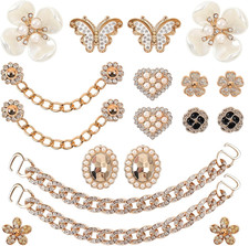 18 Pcs Bling Shoe Charms Bling Chain Shoes Charms Accessories for Women