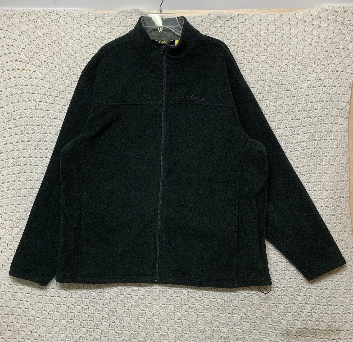 Cabelas Outdoors Jacket Sweater Men's XL Black Fleece Full Zip