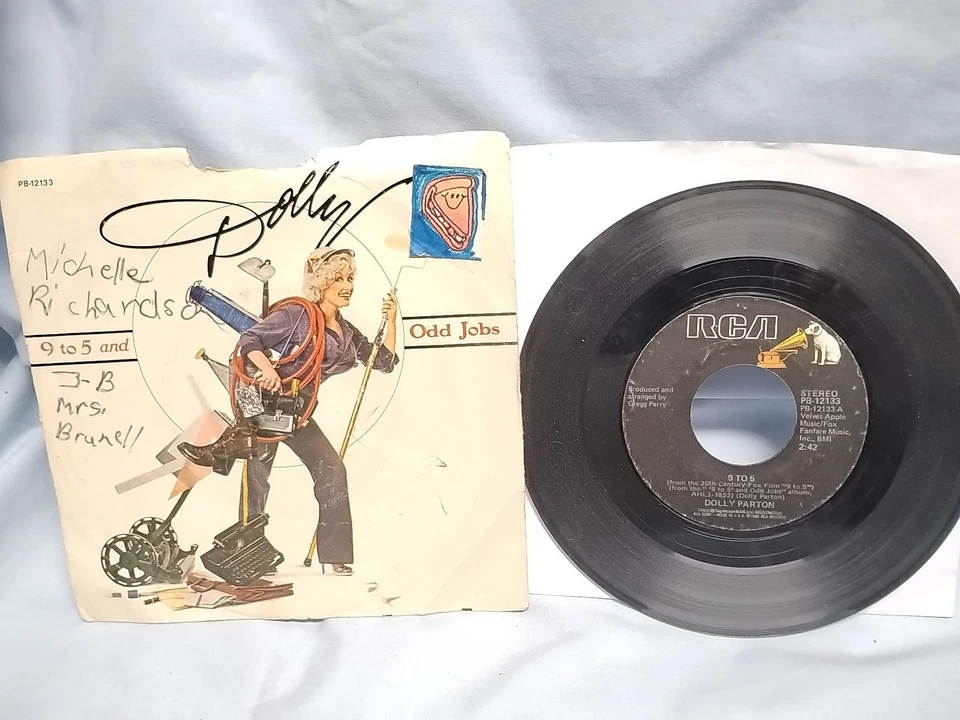 Dolly Parton Kenny Rogers 9 To 5 / Real Love 45 RPM LOT OF 2 - Image 2 of 4