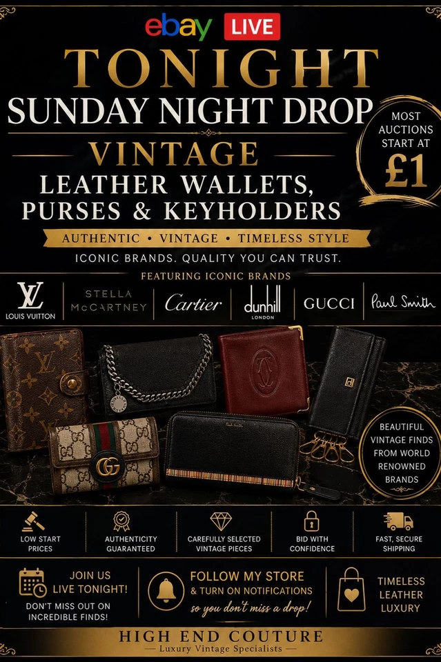 Vintage Designer Leather Wallets,Keyholders and Purses