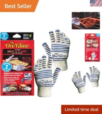 Heat Resistant Flame Proof Gloves Heatproof Hand Protection 2 Pack
