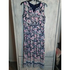 Talbots summer  maxi  sleeveless multicolor 8p dress Boho Cottage Core Feminine