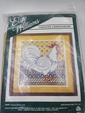 Vintage Elsa Williams Creative Canvaswork Henry The Rooster Printed Canvas Wool