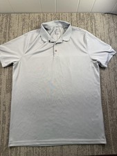 Nike Polo Shirt Mens Large Gray Solid Dri-FIT Short Sleeve Golf Performance