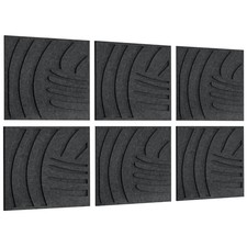 Large Acoustic Panels, 6-Pack Soundproof Wall Panels 23.6" x Charcoal Black