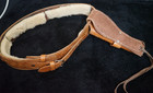Leather embossed tan gun holster belt with padded lining — photo 10