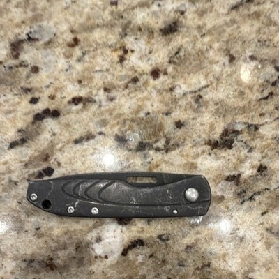 Gerber Pocket Knife 2.5'' Stainless Straight Blade Black Metal Handle 1910514A