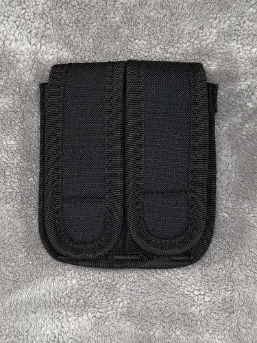 Strategy Brand Black Soft Sided Nylon Universal Double Magazine Pouch, 5”x4.5” - 第 1/4 張圖片