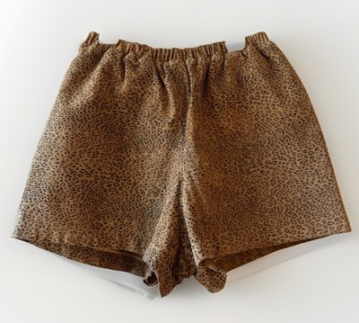 Wilson's Women's Leather Leopard Animal Print Shorts Elastic Waist Size S