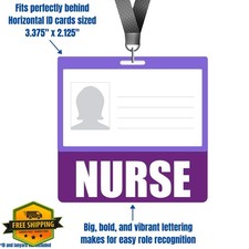 Purple Nurse Badge Buddy Heavy Duty Double Sided ID Tag