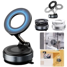 360° Adjustable Magnetic Vacuum Suction Cup Car Phone Holder Mount for MagSafe