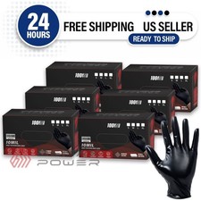 Heavy Duty 6 Boxes 10 Mil Grip Nitrile Gloves Raised Diamond Texture, Size L