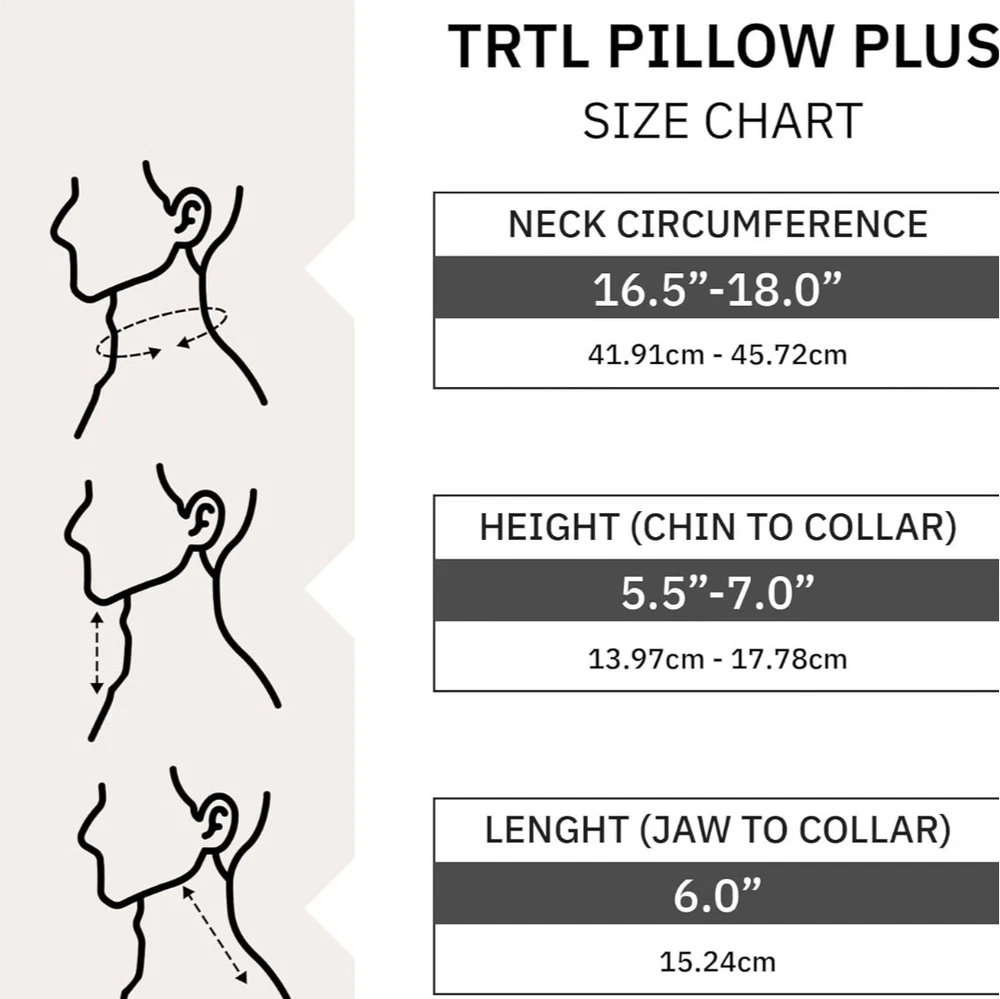 TRTL Travel Pillow Plus Adjustable Head Support for Airplane Comfort in Gray  
