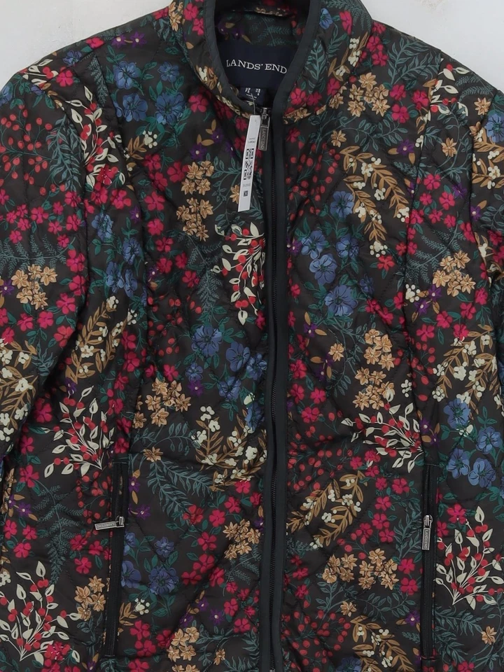 Lands End Women's Coat XS Multi Floral 100% Polyester Quilted - Image 3 of 4