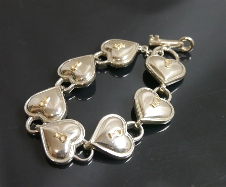 Auténtico Tiffany & Co. Pulsera Corazón Rock Vintage Plata Esterlina #4985 - Imagen 2 de 4