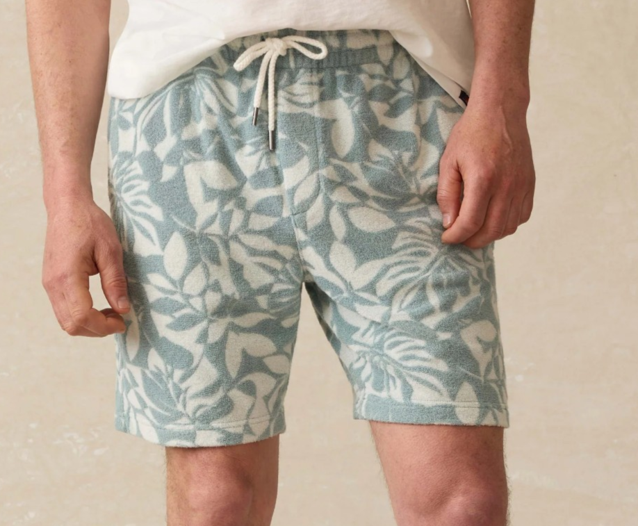 NEW FAHERTY Cabana Towel Terry Sweatshorts Men's X- LARGE PoolsideGreen $128