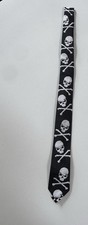 Men's Black/Whites Skulland Crossbones Tie