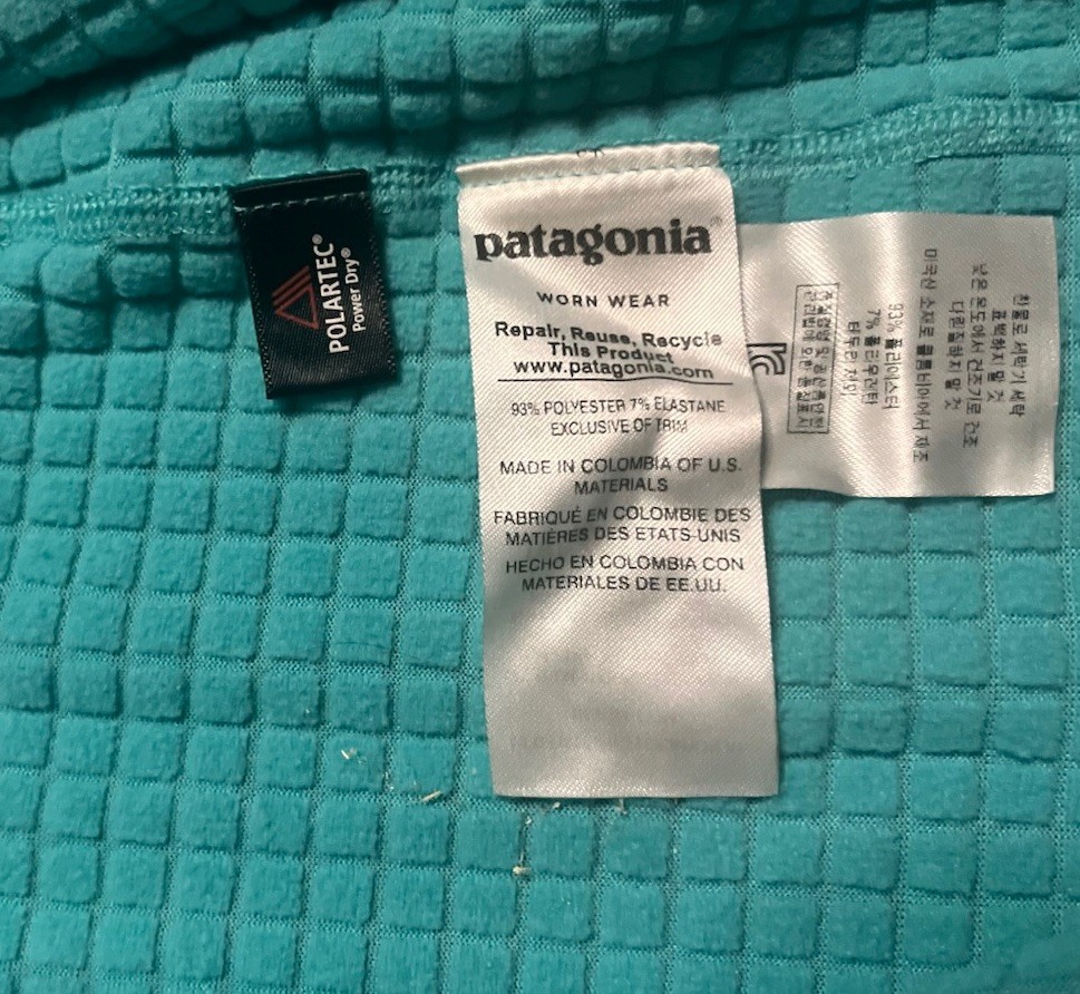 Patagonia R1 Full Zip Grid Fleece Jacket Aqua Women’s Small  thumbnail 3