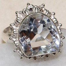 5CT Natural White Topaz 925 Solid Sterling Silver Ring Jewelry Sz 7 B16-7