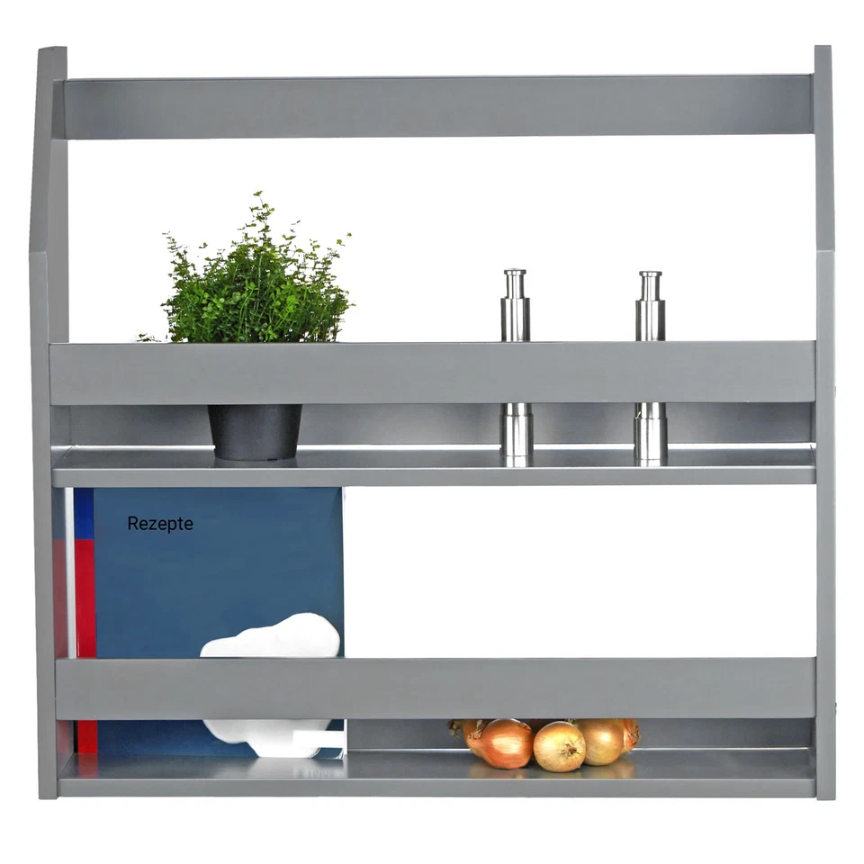 Étagère Murale Flottante Support de Rangement 2 Niveaux Bibliothèque Homestyle4u - Photo 2/4