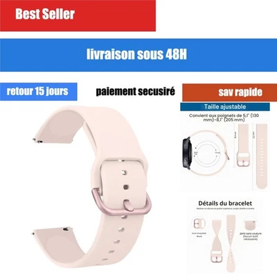 Bracelet de montre silicone Mugust 20 mm 22 mm dégagement rapide - Photo 1/4