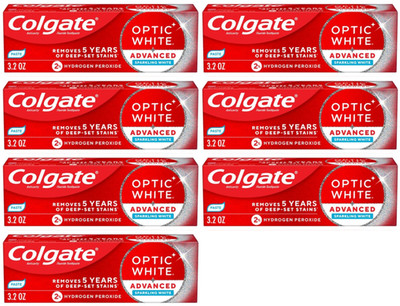 7 Colgate Optic White Advanced Teeth Whitening Toothpaste, Sparkling White, 3.2