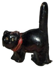 Vintage 1950s Celluloid Black Cat W/ Arched Back Hand Painted In Japan