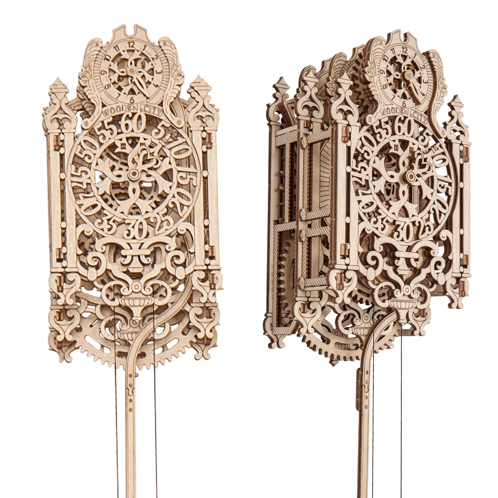 WOODEN.CITY Royal Wall Clock Kit 3D Puzzle, Wooden Clock Model - 126 Pieces, ...