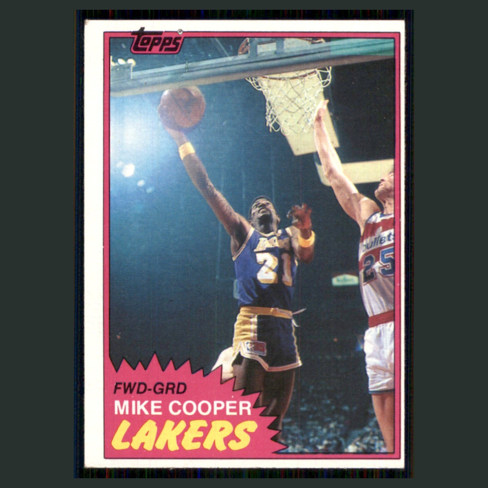 Mike Cooper #77 1981-82 Topps Los Angeles Lakers Basketball Card NBA