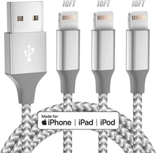 10FT MFi Certified iPhone Charger - 3 Pack Fast Charging Lightning Cable