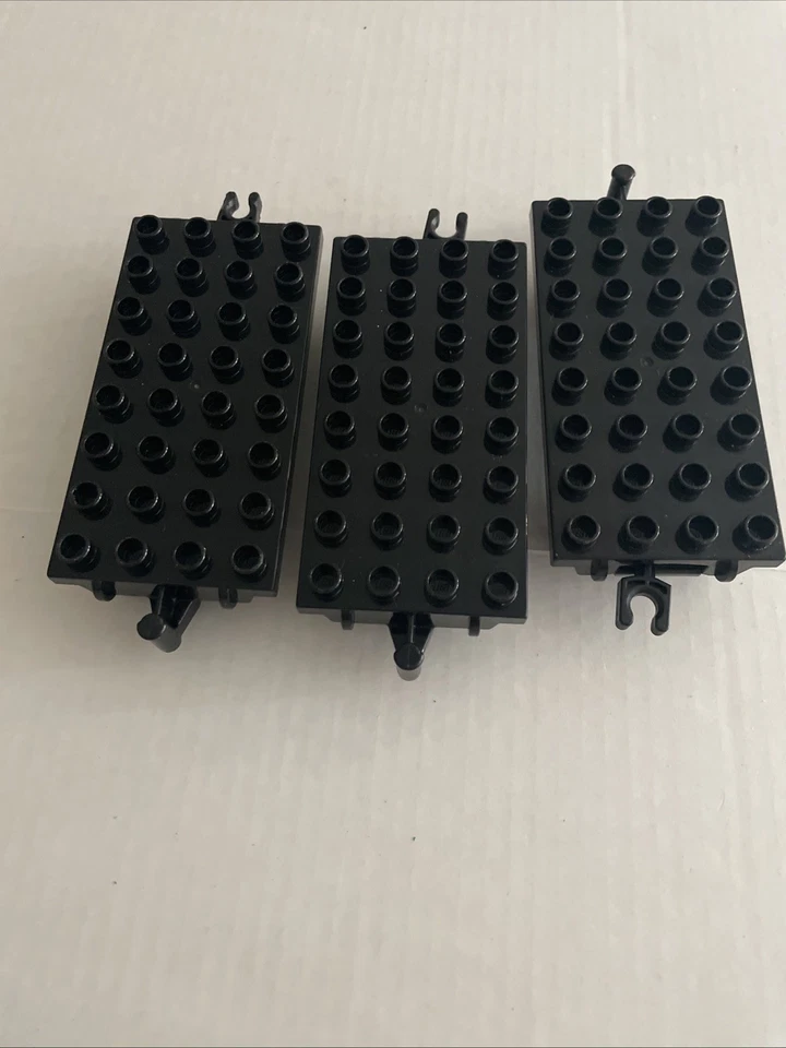 Lego Duplo 4x8 Negro Gris Tren Ferrocarril Carro Base Chasis Lote de 3 Foto 2 de 4