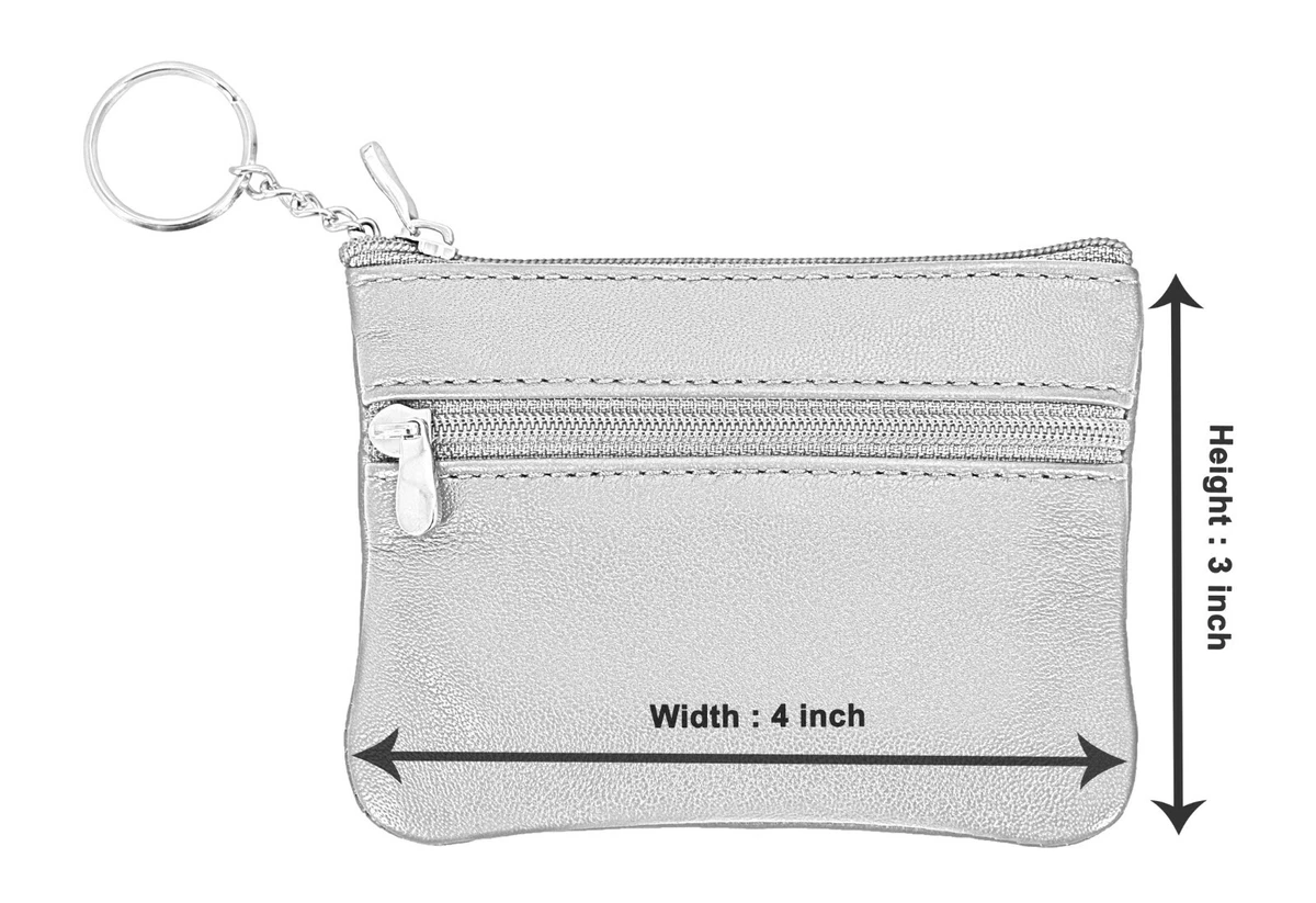 Zipped Key Ring Wallet in Black - Key Pouch