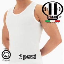 6 CANOTTE HENRY  60 COSTINA COTONE 100% MADE IN ITALY BIANCO NERO BLU VOGATORE