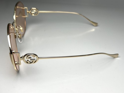 New Gucci Sunglasses GG1206SA Round Metal Gold 63-140 Authentic - Picture 6 of 11