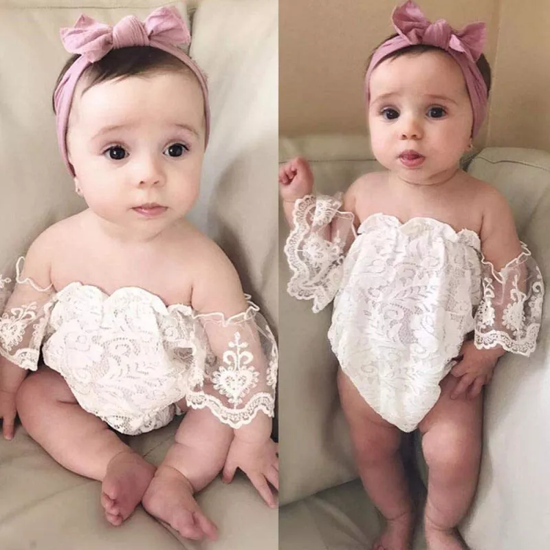 Baby girl top lace romper