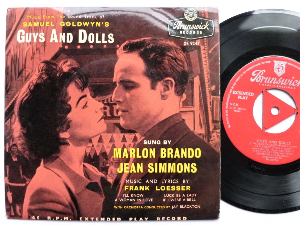 Various Guys & Dolls EP Brunswick OE9241 EX/EX 1956 picture sleeve, tri-centre,