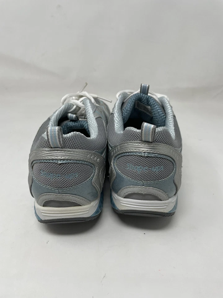 Skechers Shape Ups 12320 Blue Silver Lace Womens Sz 8.5 Athletic Training Shoes - Image 3 of 4