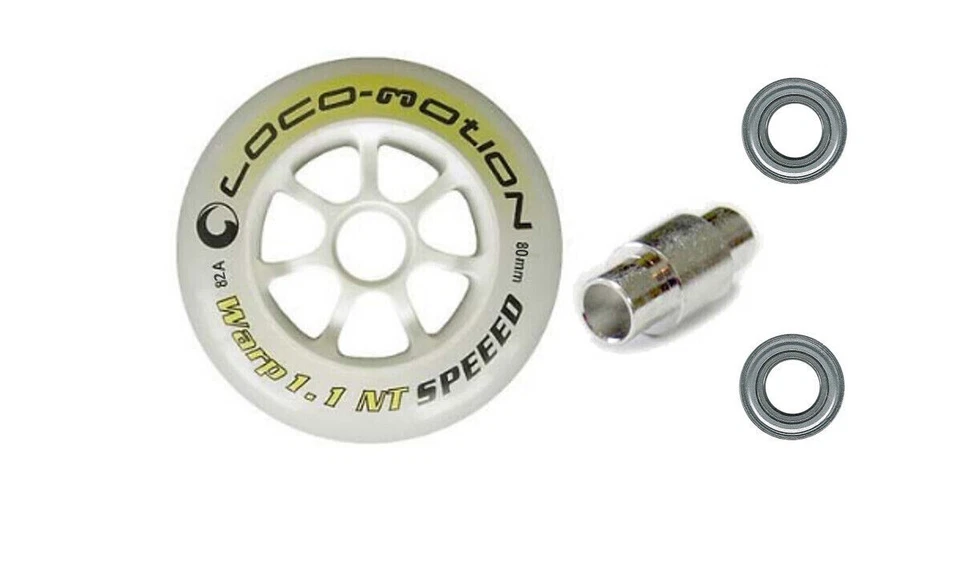 1 St. Loco-Motion 80mm Rolle 688 82A mit 2 St. Kugellager & 1 St. 688 6mm Spacer