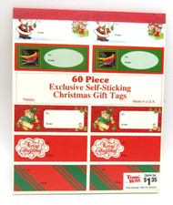 Vintage Christmas To From Tags Labels Tablet 57 Labels Tom-Wat Made in USA