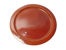 Japanese antique vintage Shunkei lacquer wood large round Bon tray chacha