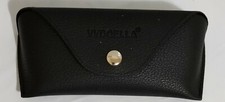 VVDQELLA Black Bifocal Glasses Case Faux Leather Style