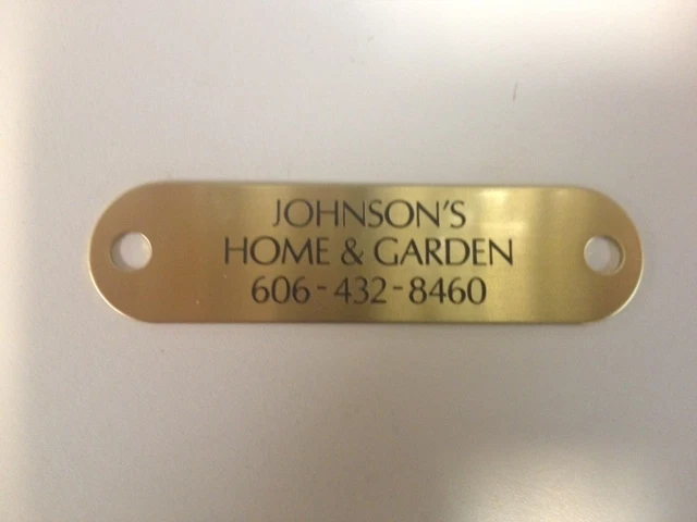 JOHNSONS Solid Brass Diamond Custom Engraved Horse Halter Plate With 2 Chicago Screws