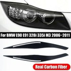 Headlight Eyelid Eyebrow Cover For BMW E90 E91 328i 335i 2009-2012 Carbon Fiber