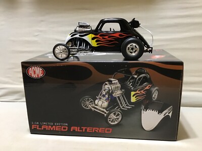 FIAT BLACK - FLAMED ALTERED TOPOLINO AA/FUEL NICE 1/18 ACME LTD ED  DIECAST 0804