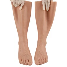 Highly Simulated Skin Silicone Prosthesis Foot Sleeve Leg Cover Scars CDS